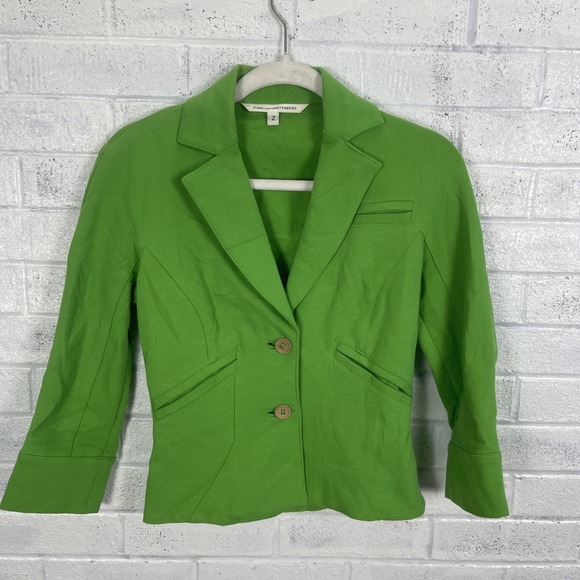 Diane Von Furstenberg Jackets & Blazers - Diane Von Furstenberg Green Topher Blazer Womens Size 2 Ponte Career Office